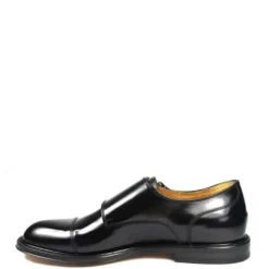 Black Leather Double Buckle Shoe