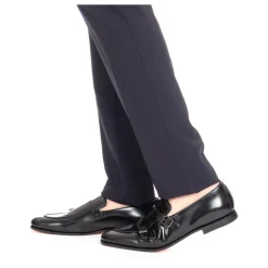 Black Leather Double Buckle Shoes