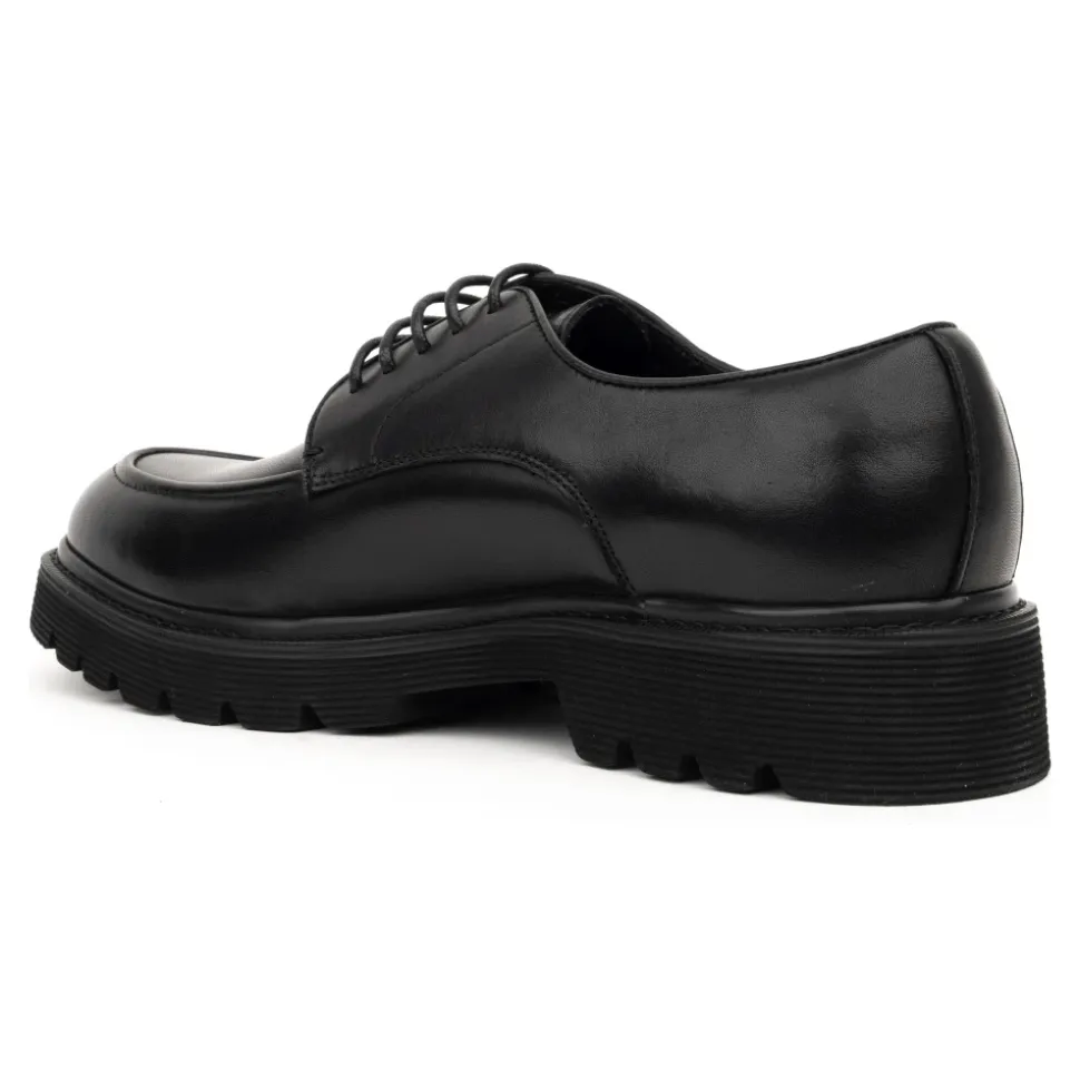 Black Leather Formal Flats Shoes