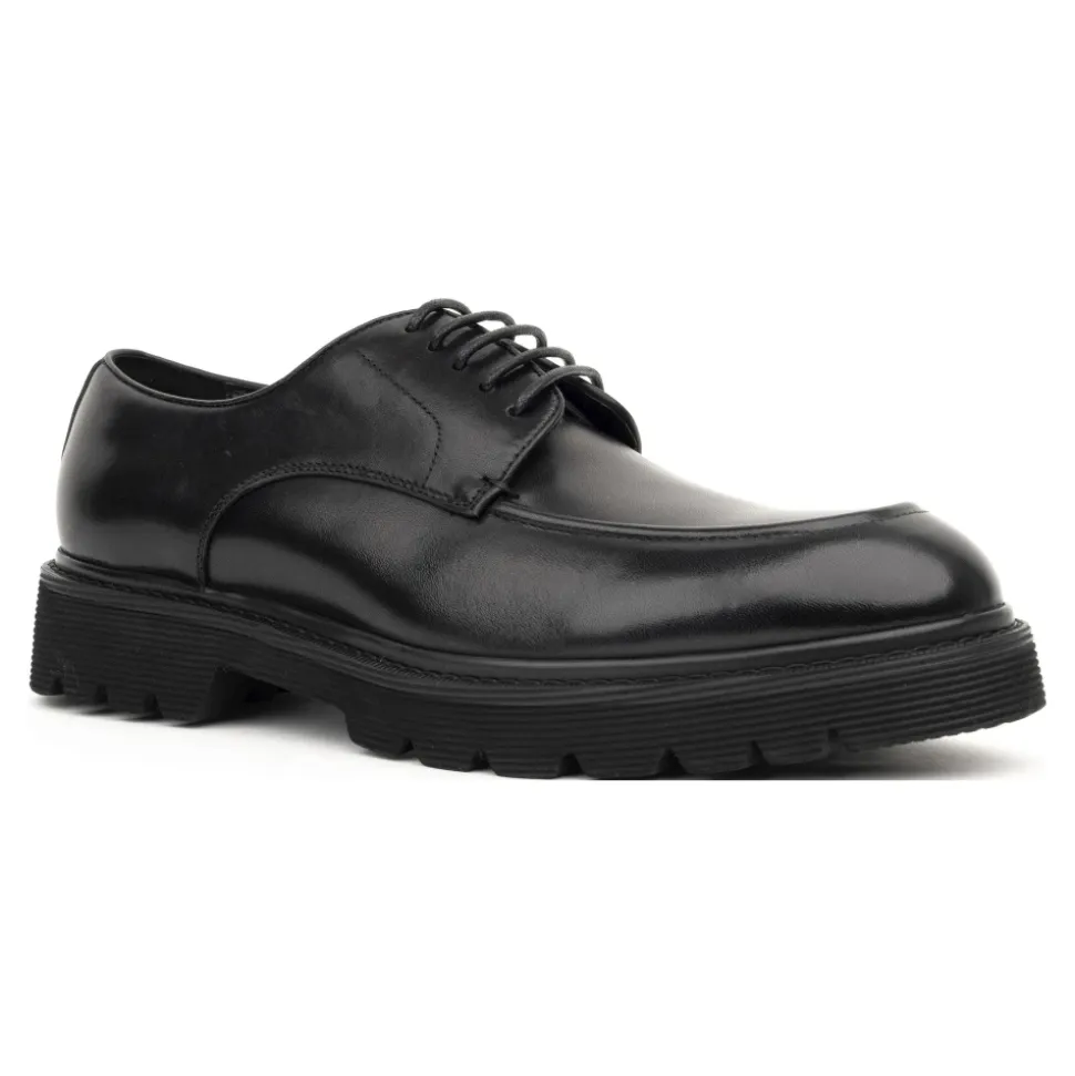 Black Leather Formal Flats Shoes
