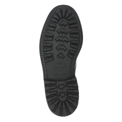 Black Leather Lace-Up Flat Shoes