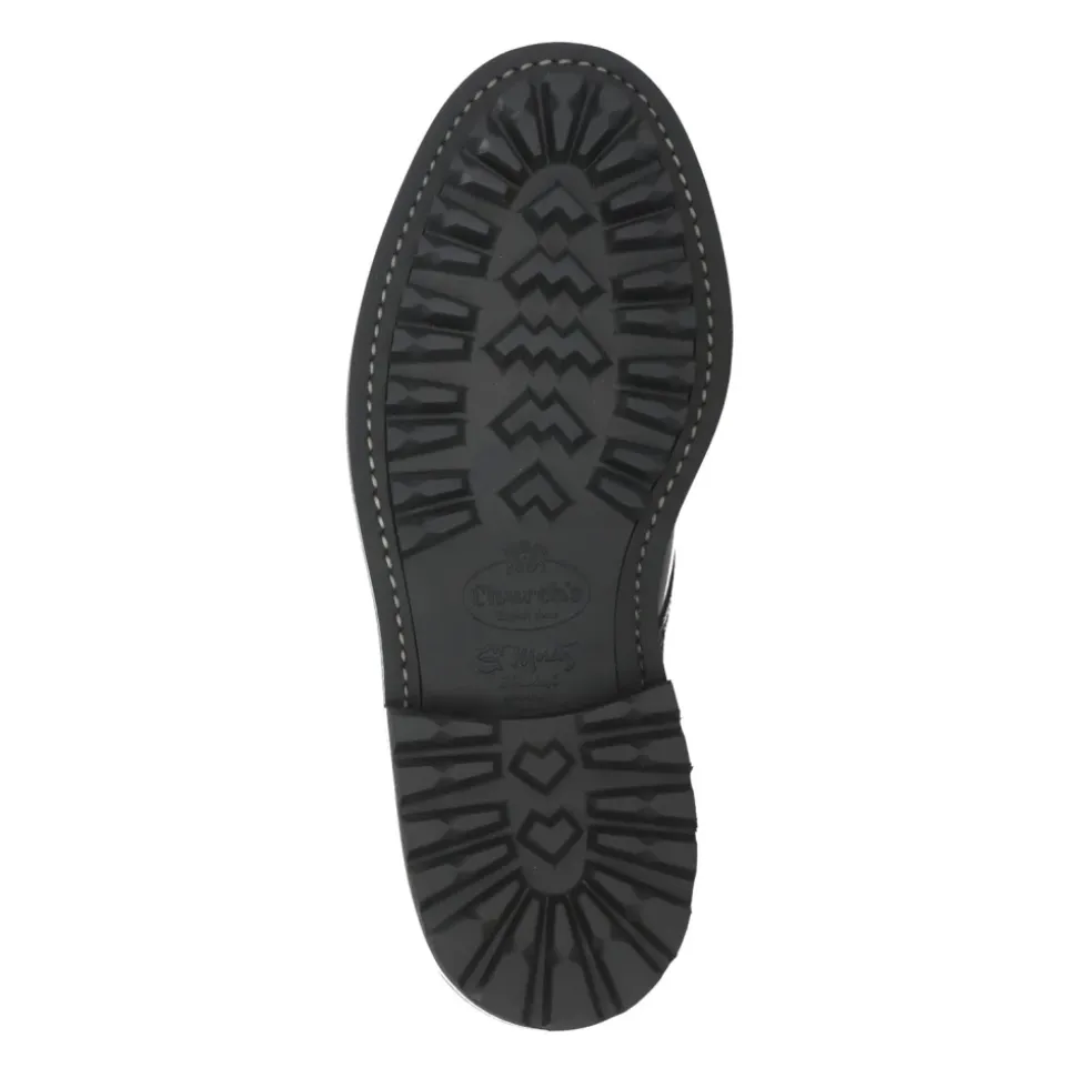 Black Leather Lace-Up Flat Shoes