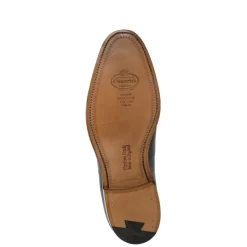 Black Leather Lace-up Flat Shoes