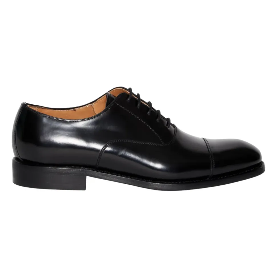 Black Leather Lace-up Shoes 5217