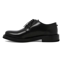 Black Leather Lace-Up Shoes