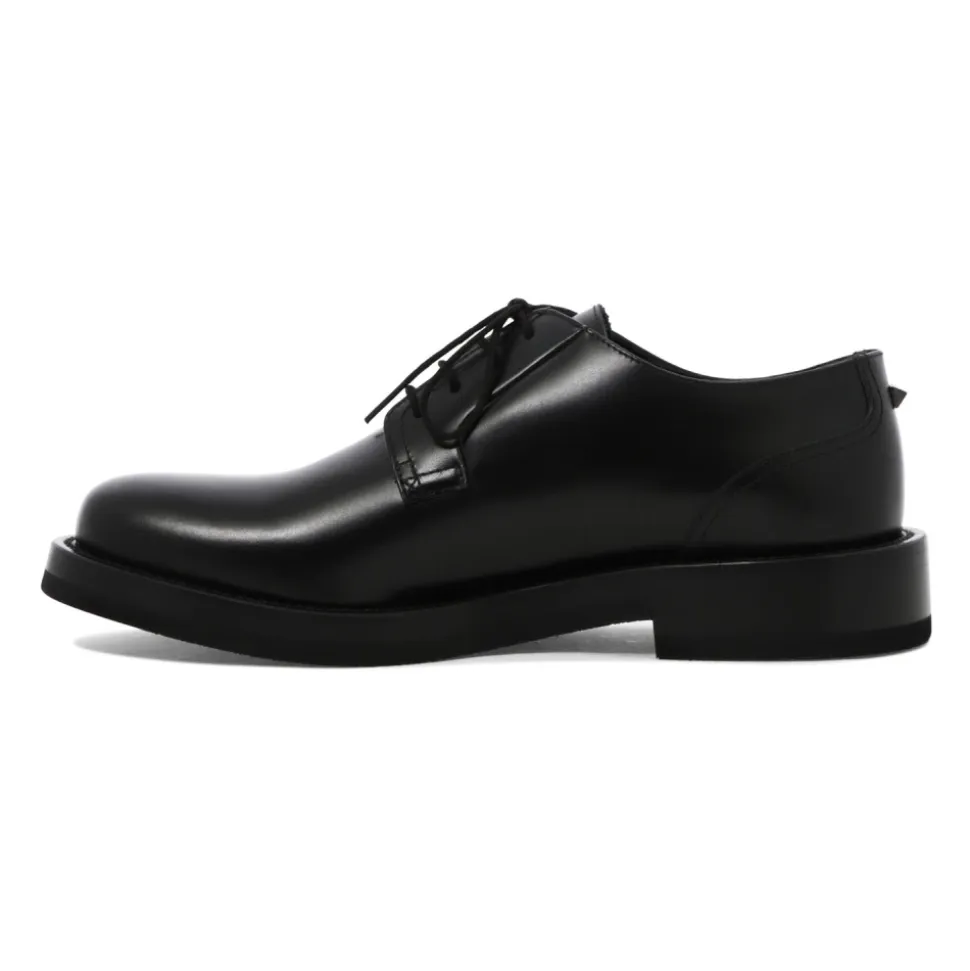 Black Leather Lace-Up Shoes