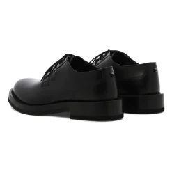 Black Leather Lace-Up Shoes