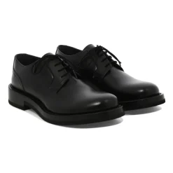 Black Leather Lace-Up Shoes