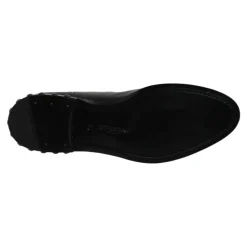 Black Leather Logo Ankle Boots Studded