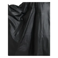 Black Leather Parka Jacket