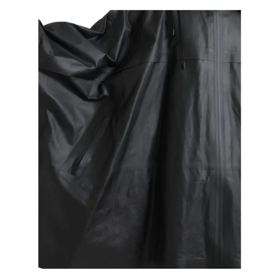 Black Leather Parka Jacket