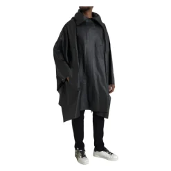 Black Leather Parka Jacket