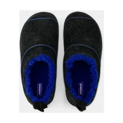 Black Leather Slip-On Slides