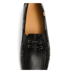 Black Leather VLogo Slip-On Shoes