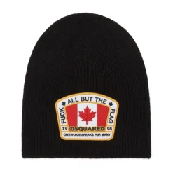 Black Logo Patch Round Crown Hat