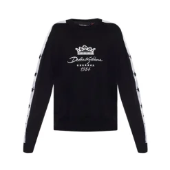 Black Logo Print Cotton Sweatshirt