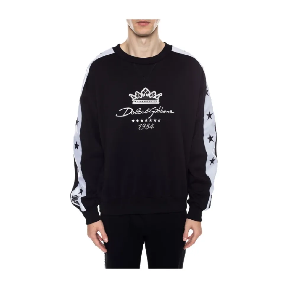 Black Logo Print Cotton Sweatshirt