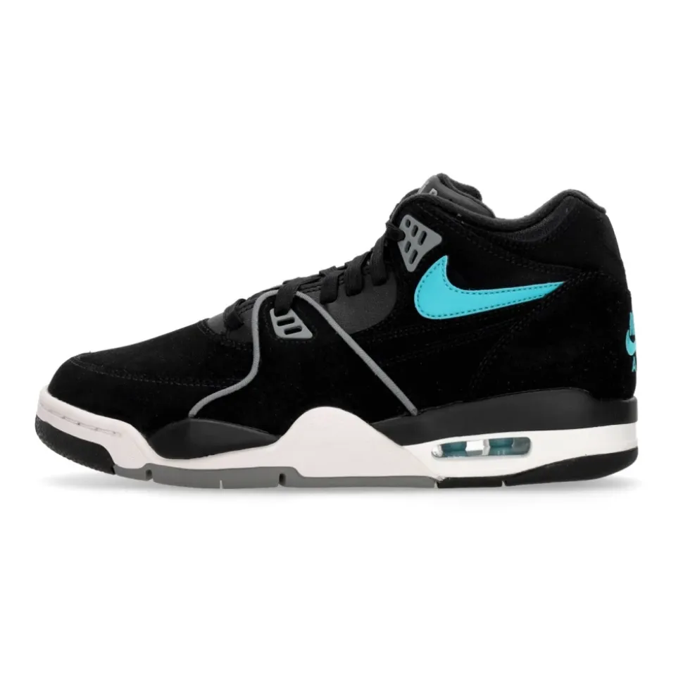 Black Low-Top Sneaker with Flight Logo