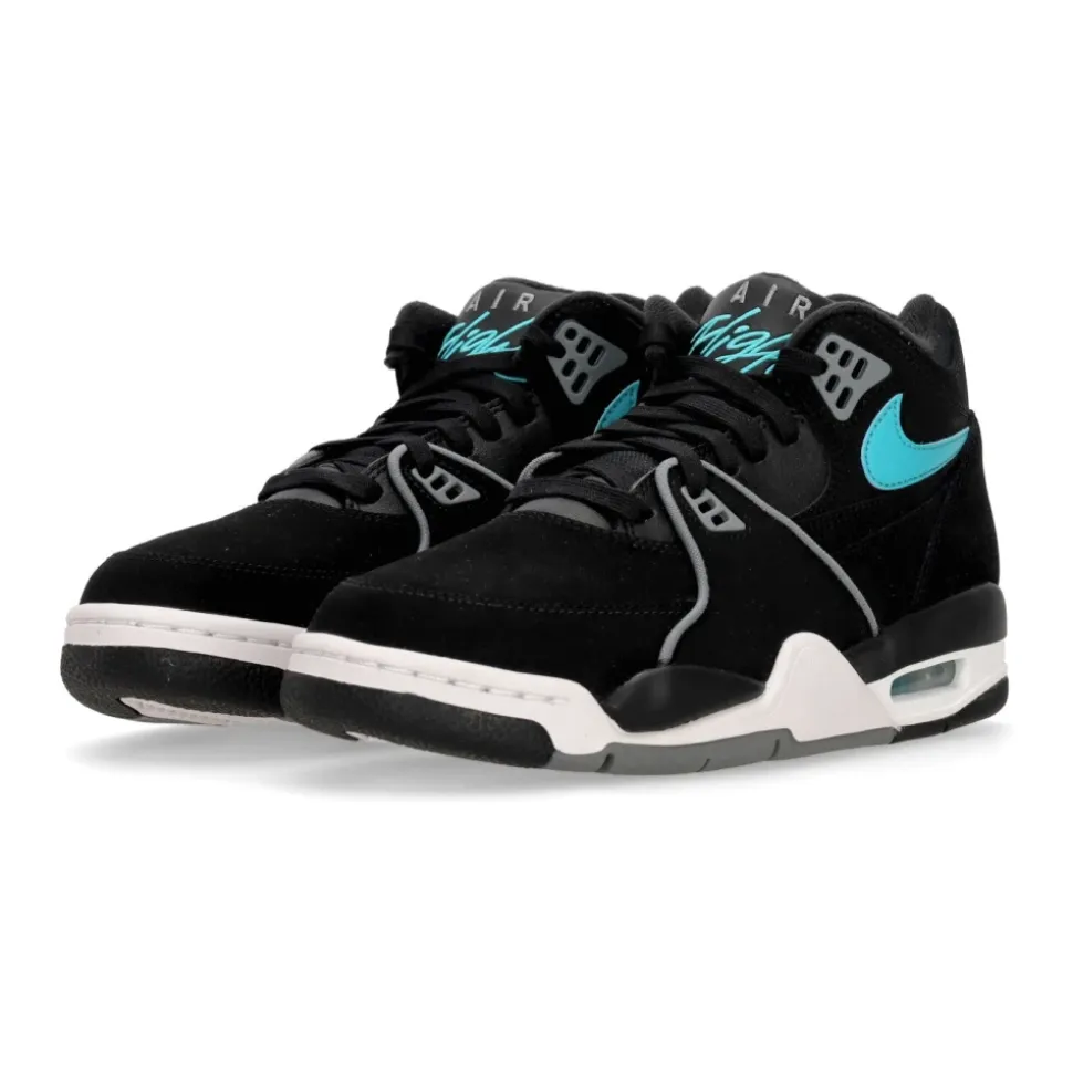 Black Low-Top Sneaker with Flight Logo