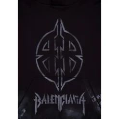 Black Metal BB Stencil Hoodie