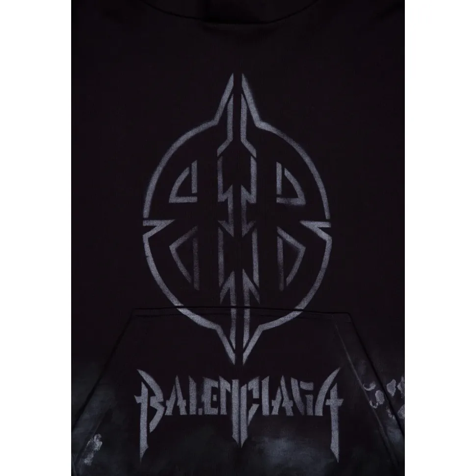 Black Metal BB Stencil Hoodie