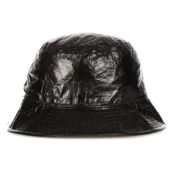 Black Metal Bucket Hat Water Repellent