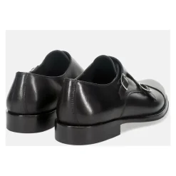 Black Monk Strap Leather Shoes
