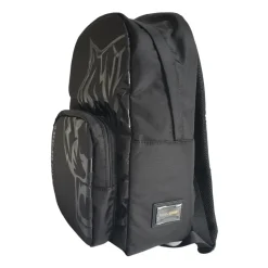 Black Nylon Backpack with Gold Emblem