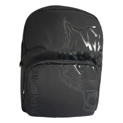 Black Nylon Backpack with Gold Emblem