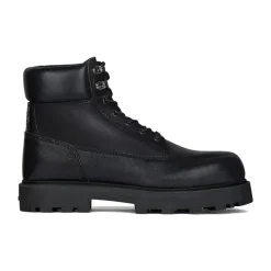 Black Padded Top Collar Boots