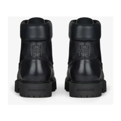 Black Padded Top Collar Boots