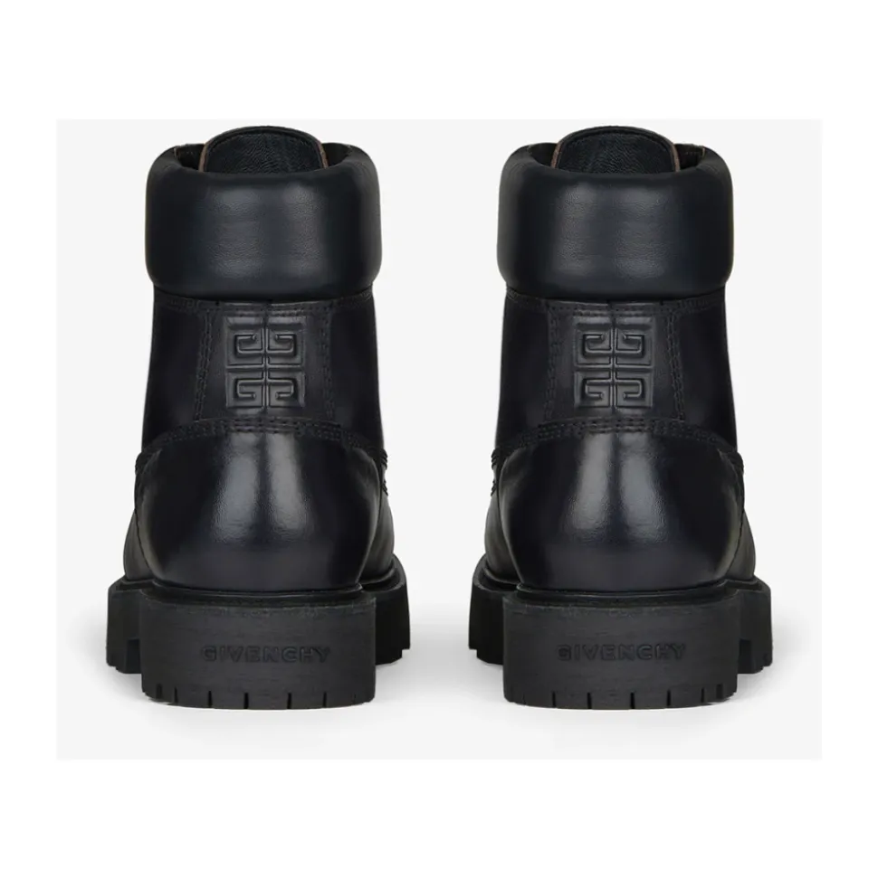Black Padded Top Collar Boots