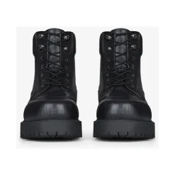 Black Padded Top Collar Boots