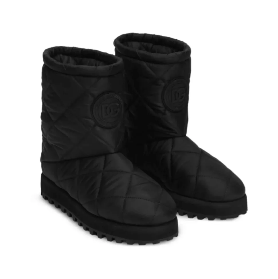 Black Quilted Ankle Boot