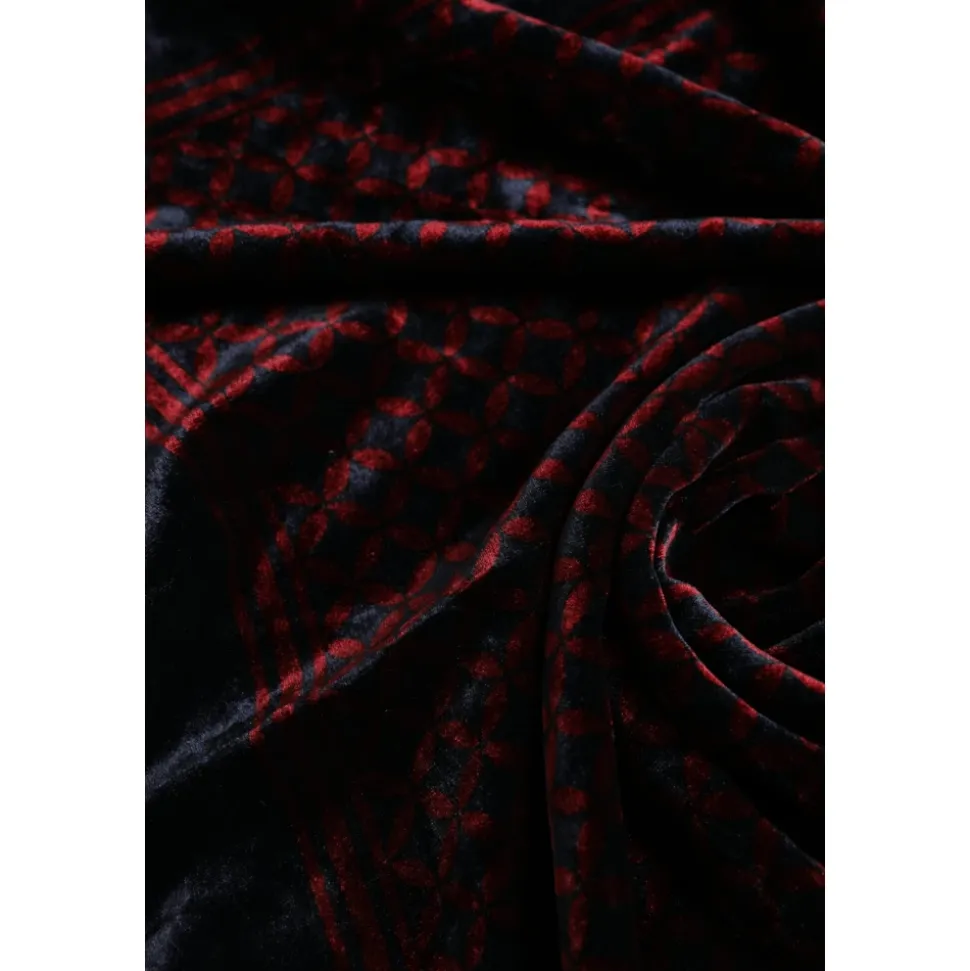 Black Red Square Men Foulard Scarf