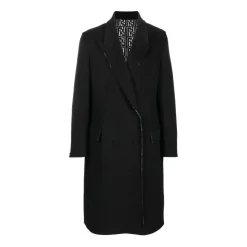 Black Reversible Wool Coat FF-Print
