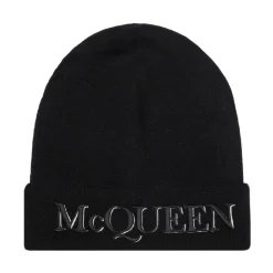 Black Ribbed Beanie Hat AW22