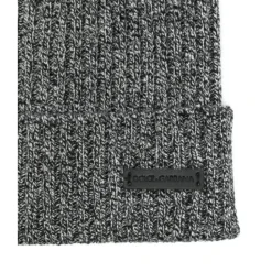 Black Ribbed Knit Beanie Hat