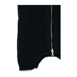 Black Ribbed Knit Scarf