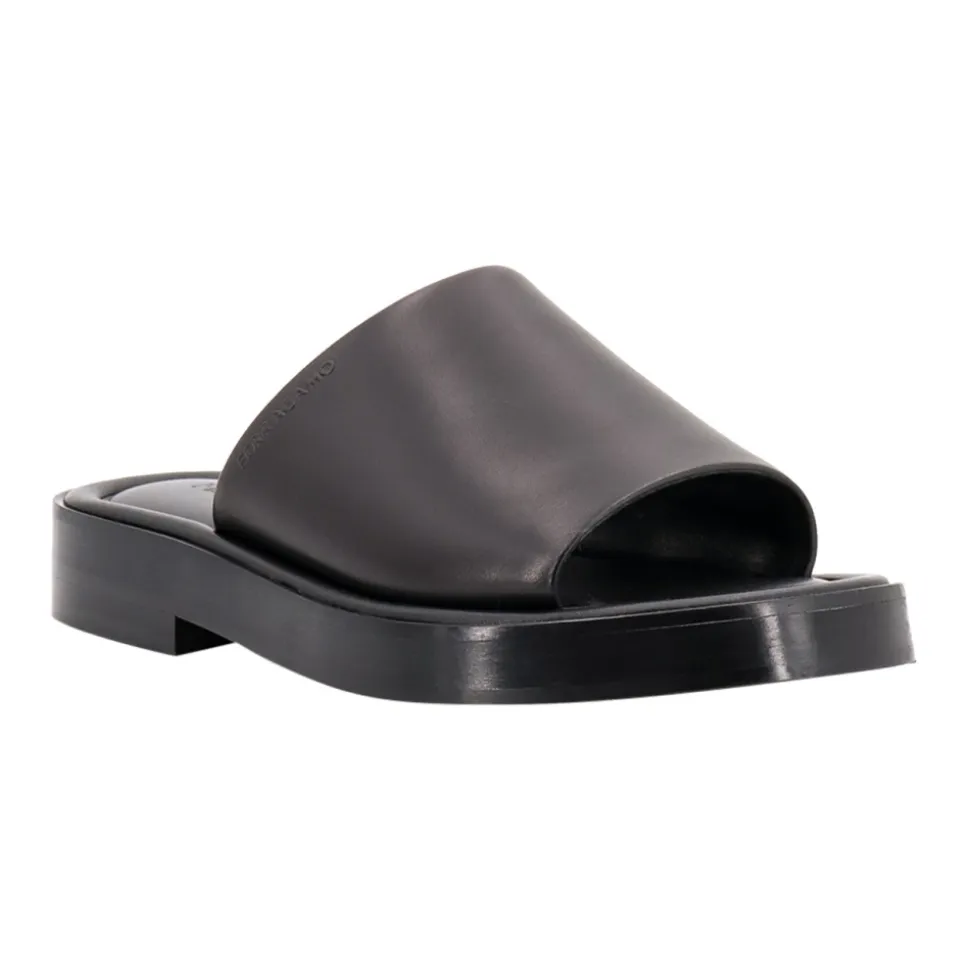 Black Sandals with Round Toe