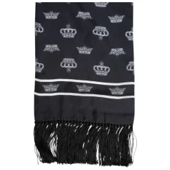 Black Silk Crown Fringes Men Scarf