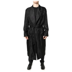 Black Silk DG Logo Men Wrap Jacket