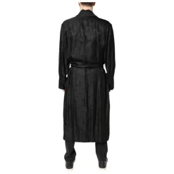 Black Silk DG Logo Men Wrap Jacket