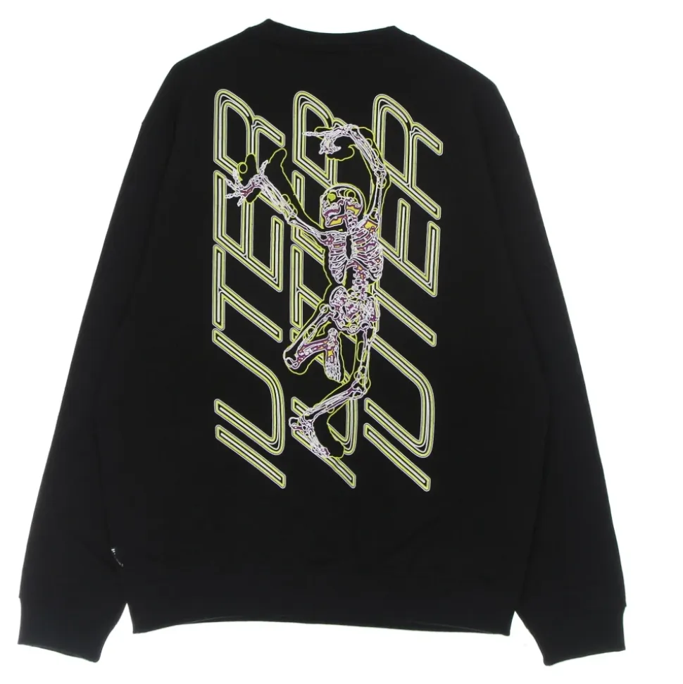 Black Skeleton Crewneck Sweatshirt Long Sleeve