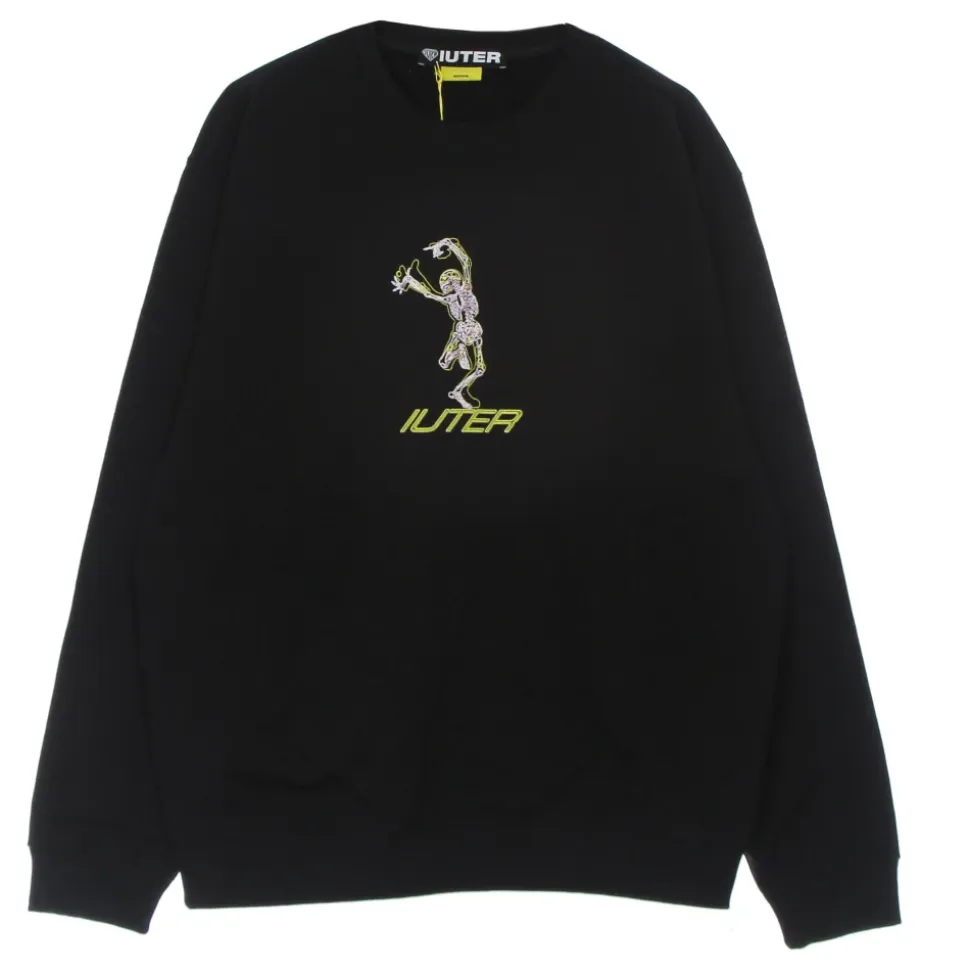 Black Skeleton Crewneck Sweatshirt Long Sleeve