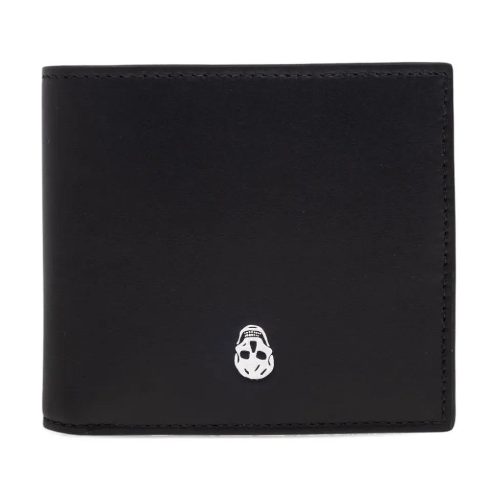 Black Skull Motif Bi-Fold Wallet