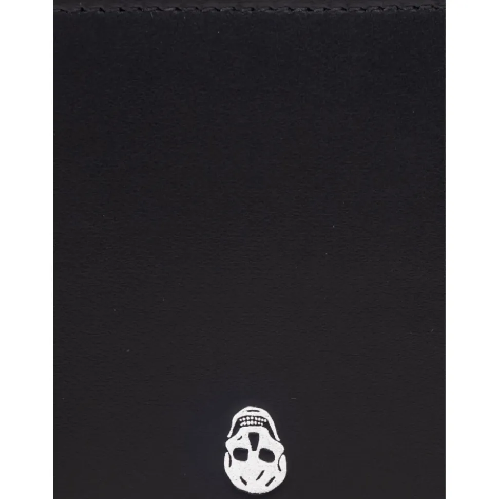 Black Skull Motif Bi-Fold Wallet