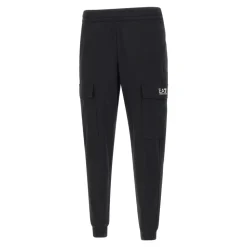 Black Stretch Cotton Jogger Pants