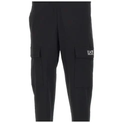 Black Stretch Cotton Jogger Pants