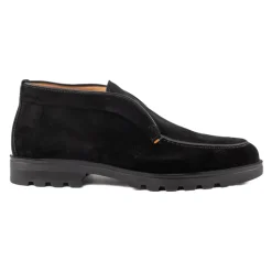 Black Suede Leather Men's Boots